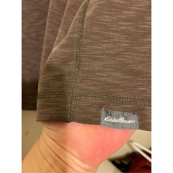 Eddie Bauer Men’s Brown Shirt M Active Long Sleeve Contour Performance Henley - Picture 5 of 8